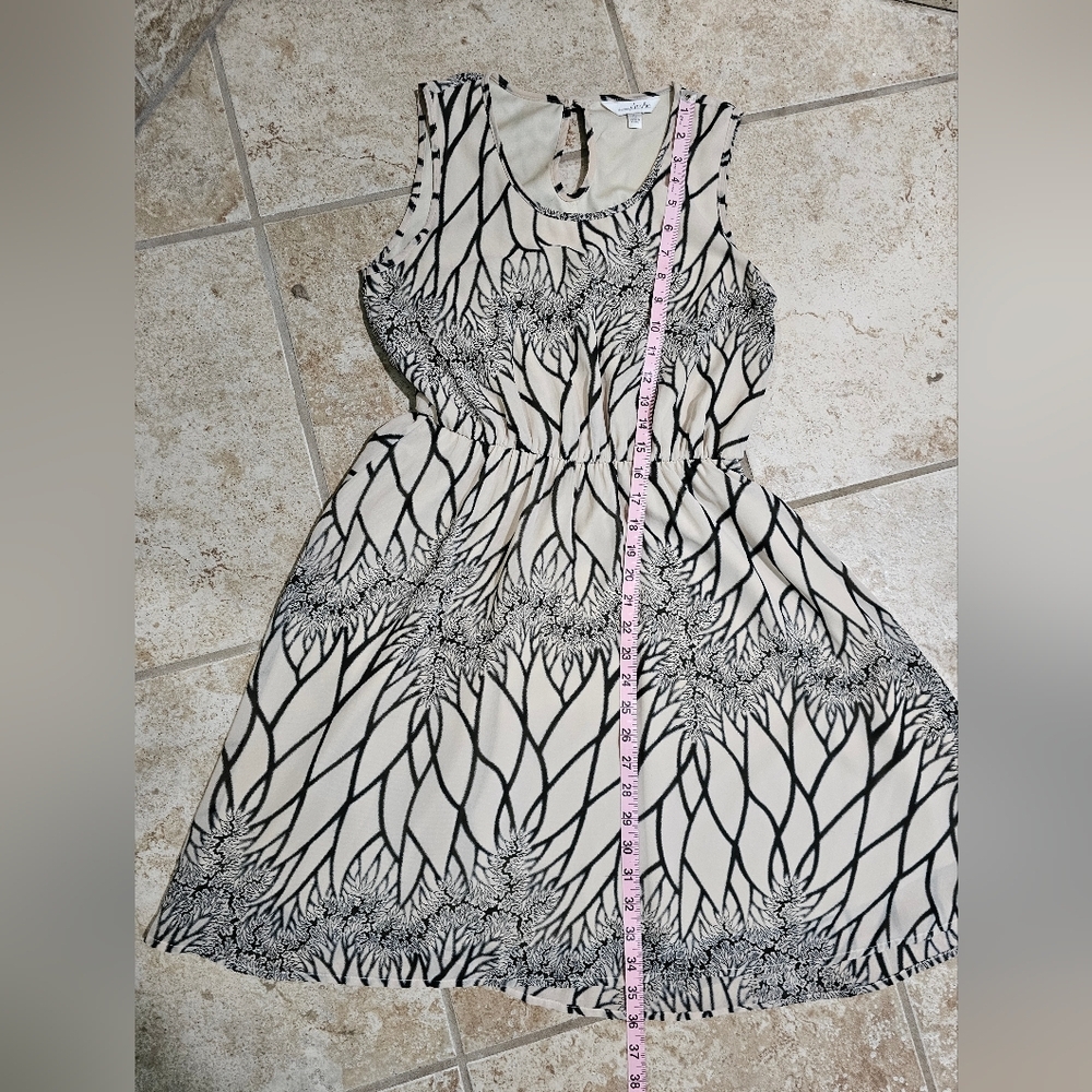 Charming Charlie Womens Small Dress Black Cream Y2K Abstract Mini Elevated Boho - Picture 7 of 7